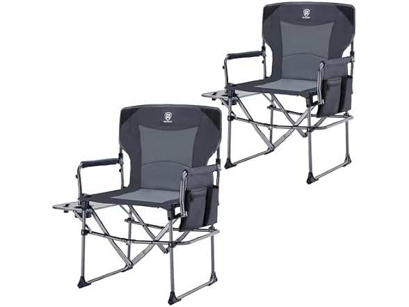 EVER ADVANCED Grey Camping Chair 2 Pack