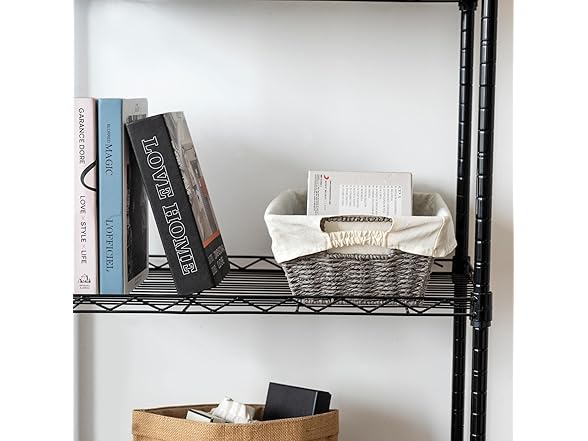 Sukkiri Homu Wicker Storage Basket with Handles, 2-Pack Grey