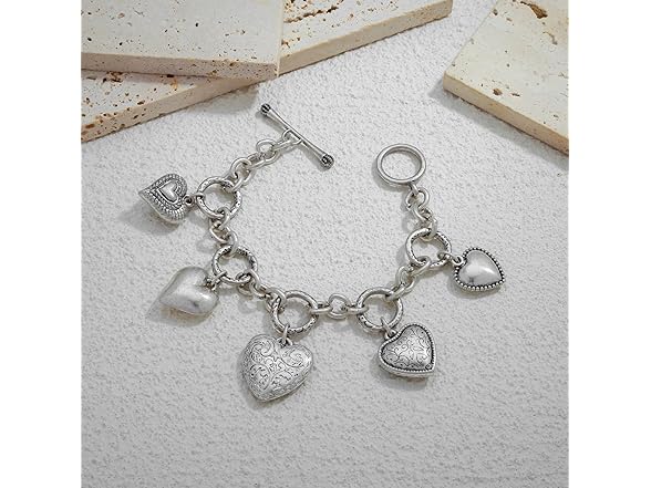 TENTMENTISE Silver Heart Bracelet