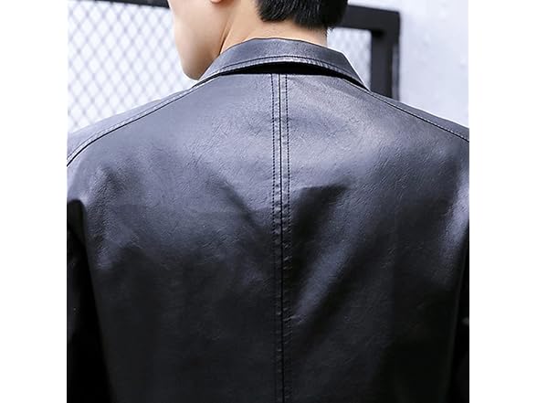 Rayiisuy Men (L) Slim Pu Leather Blazer