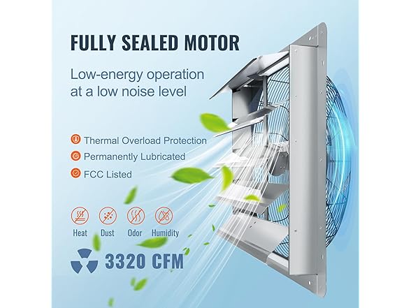 VEVOR 24'' Shutter Exhaust Fan