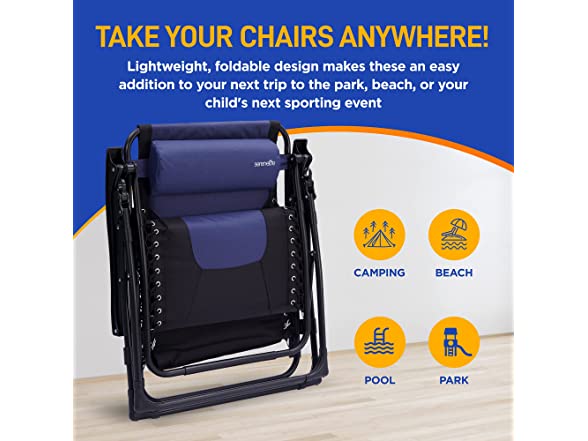 SereneLife Foldable Outdoor Lawn Chair