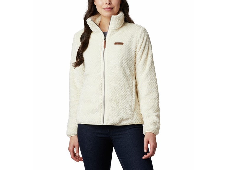 Columbia Womens Fire Side II Sherpa Full Zip Fleece Jacket, Chalk, Small