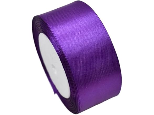 MEYIART 25Yards 1-1/2 inch Wide Purple Satin Ribbon