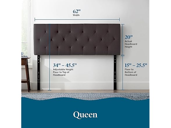 Lucid Queen Upholstered Headboard
