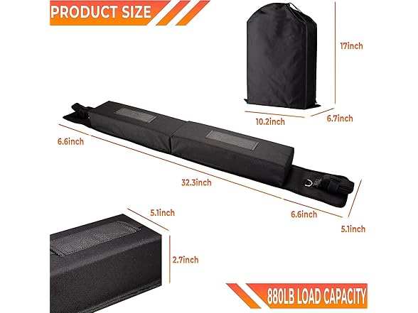 ZONETCH Soft Roof Rack Pads Heavy Duty, 2 Sets