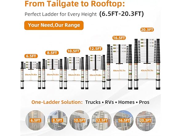 SPIEEK W0893 Telescoping Ladder 8.5FT (Open Box) - Gallery 5