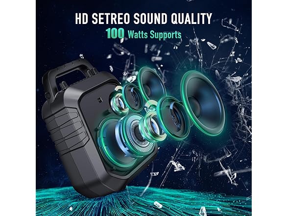 100W Portable Speaker W/ Mic