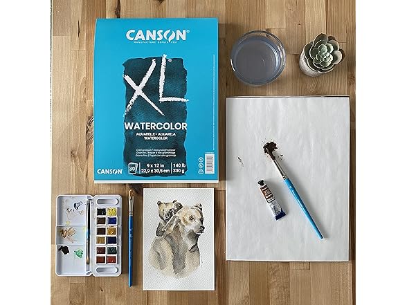 Canson XL Series Watercolor Pad, Heavyweight White Paper,