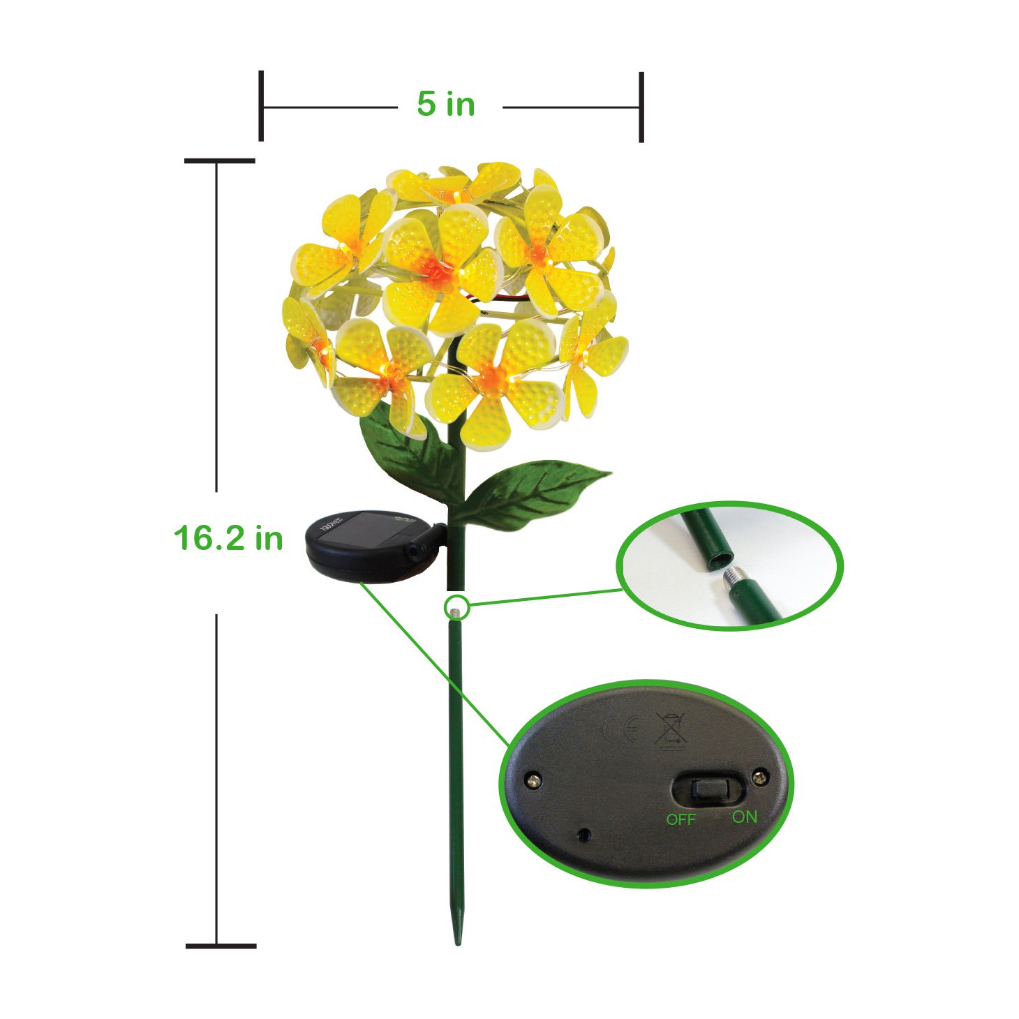 Touch of ECO Solar LED Metal Floralite - Gallery 15