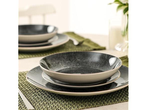 Christian Siriano Onyx 12-Piece Dinnerware Set