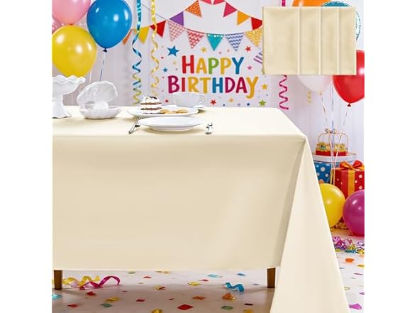 4 Pack Satin Tablecloth 58x102 Inches