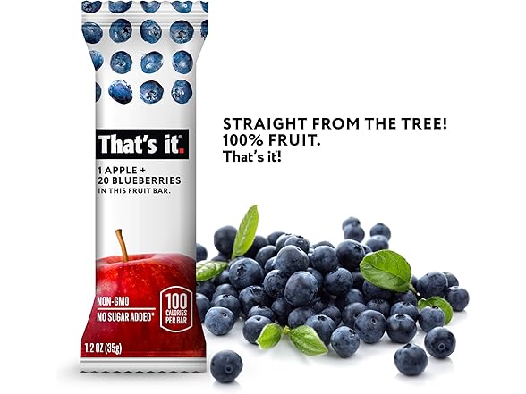 12PK That's it. Apple + Blueberry 100% Natural Fruit