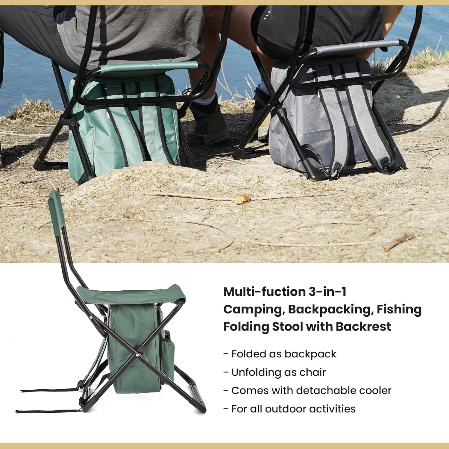 ARROWHEAD OUTDOOR Backrest Stool w/ Cooler Bag - Gallery 25