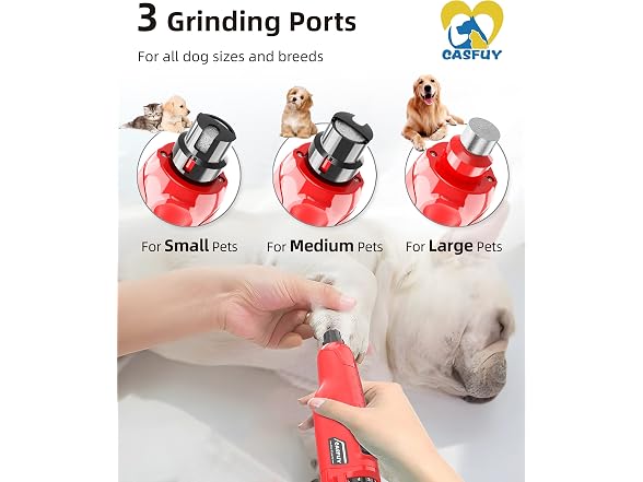 Casfuy Red Quiet 6-Speed Dog Nail Grinder