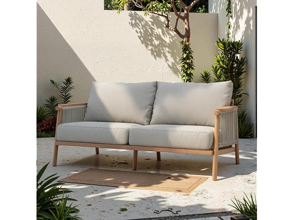 Acanva Moss Aluminum Outdoor Loveseat