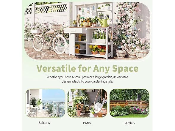 Merax Fir Wood Potting Bench with Hutch -Choose Color