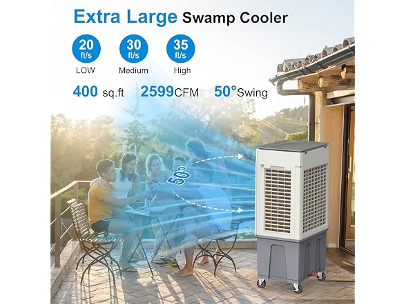 Slkdrft Windowless Swamp Cooler, 3 in 1 Evaporat