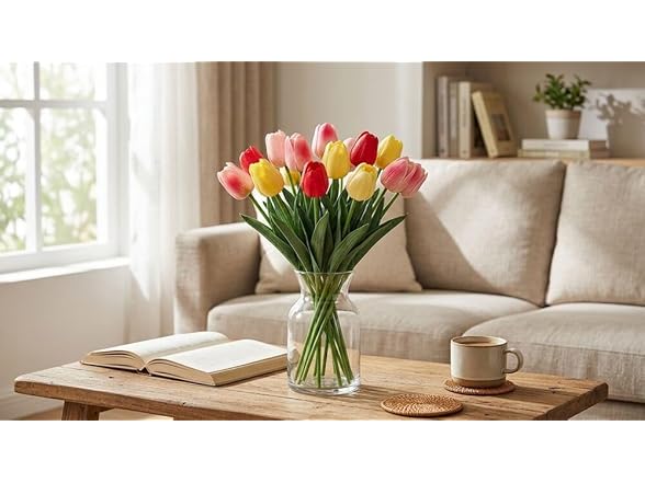 Mikasa Artificial Tulip Bouquet, 13 Inch