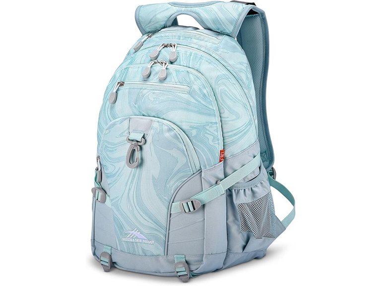 High Sierra Loop-Backpack, Travel, or Work Bookbag with tablet-sleeve, Marble, One Size