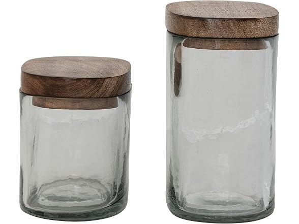 Creative Co-Op 1 Cup Hand-Blown Glass Jar 
