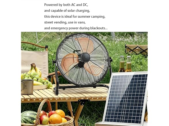 Generic GAR-45 Outdoor Solar Fan 14in, Waterproof