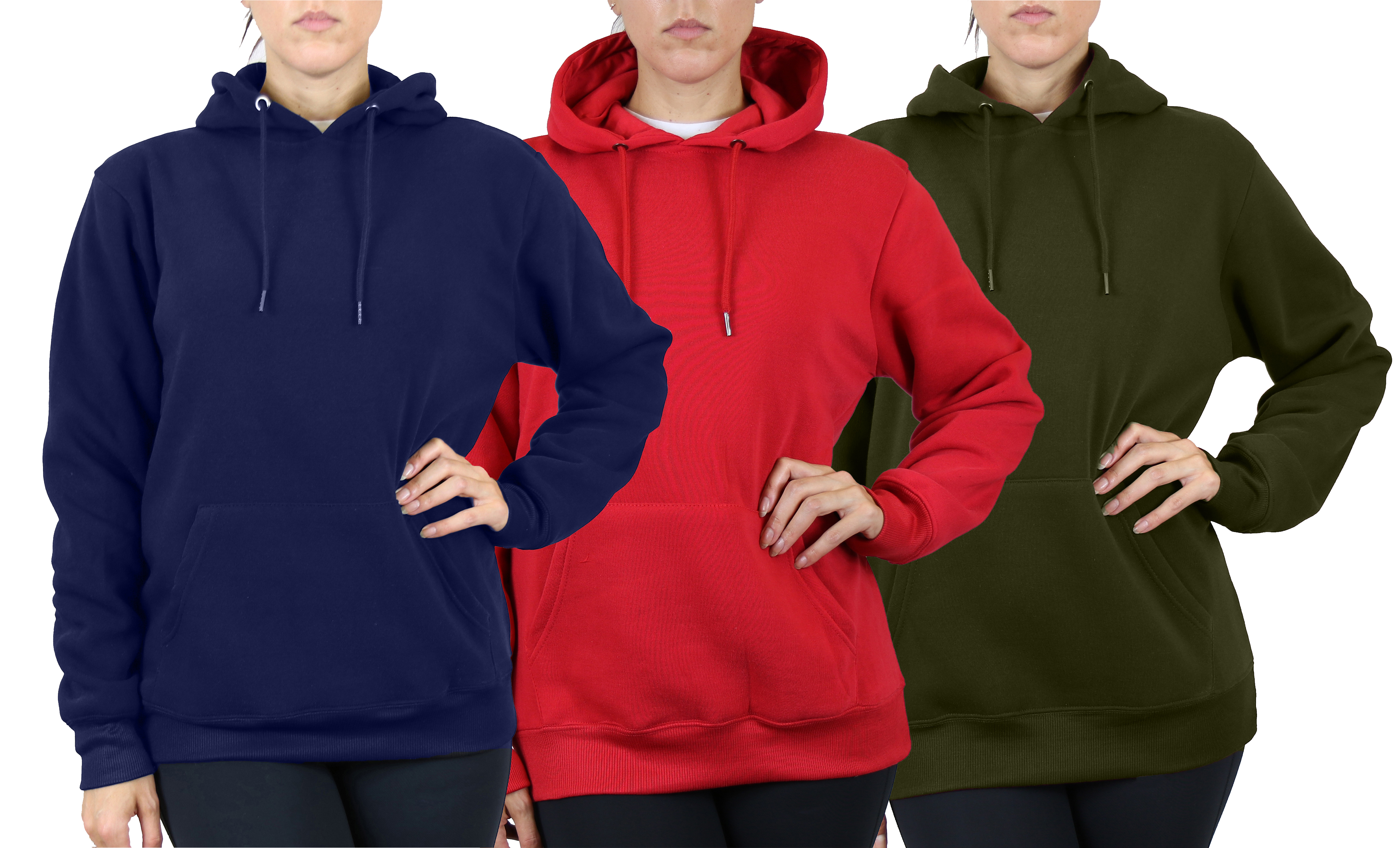 3Pk Womens Loose Fit Pullover Hoodie - Gallery 14