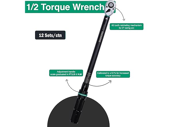 KOEORWS 1/2-Inch Drive Click Torque Wrench