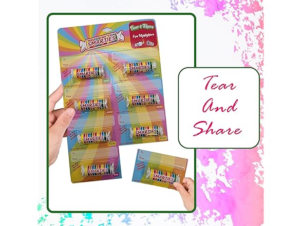 Smarties Tear and Share No Bleed Highlighters 8Pk
