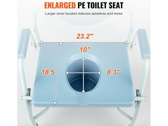Commode Chair, Bedside Commode with Drop-Down