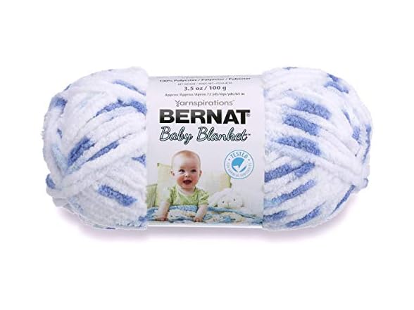 Bernat Baby Blanket Yarn, 3.5 oz, Gauge 6 Little Denim