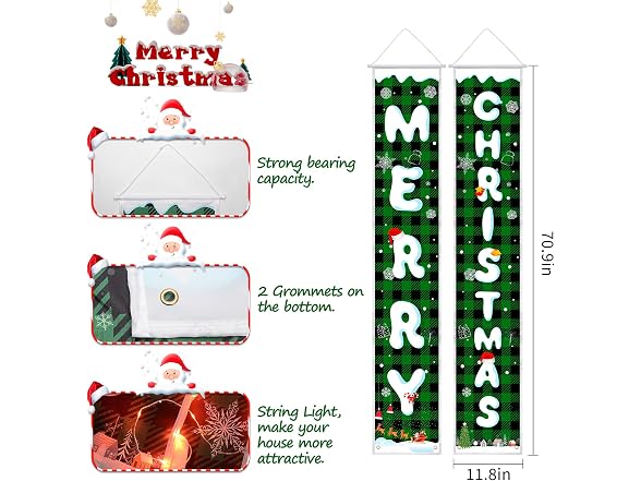 SESIIduo Green Plaid Christmas Decoration C