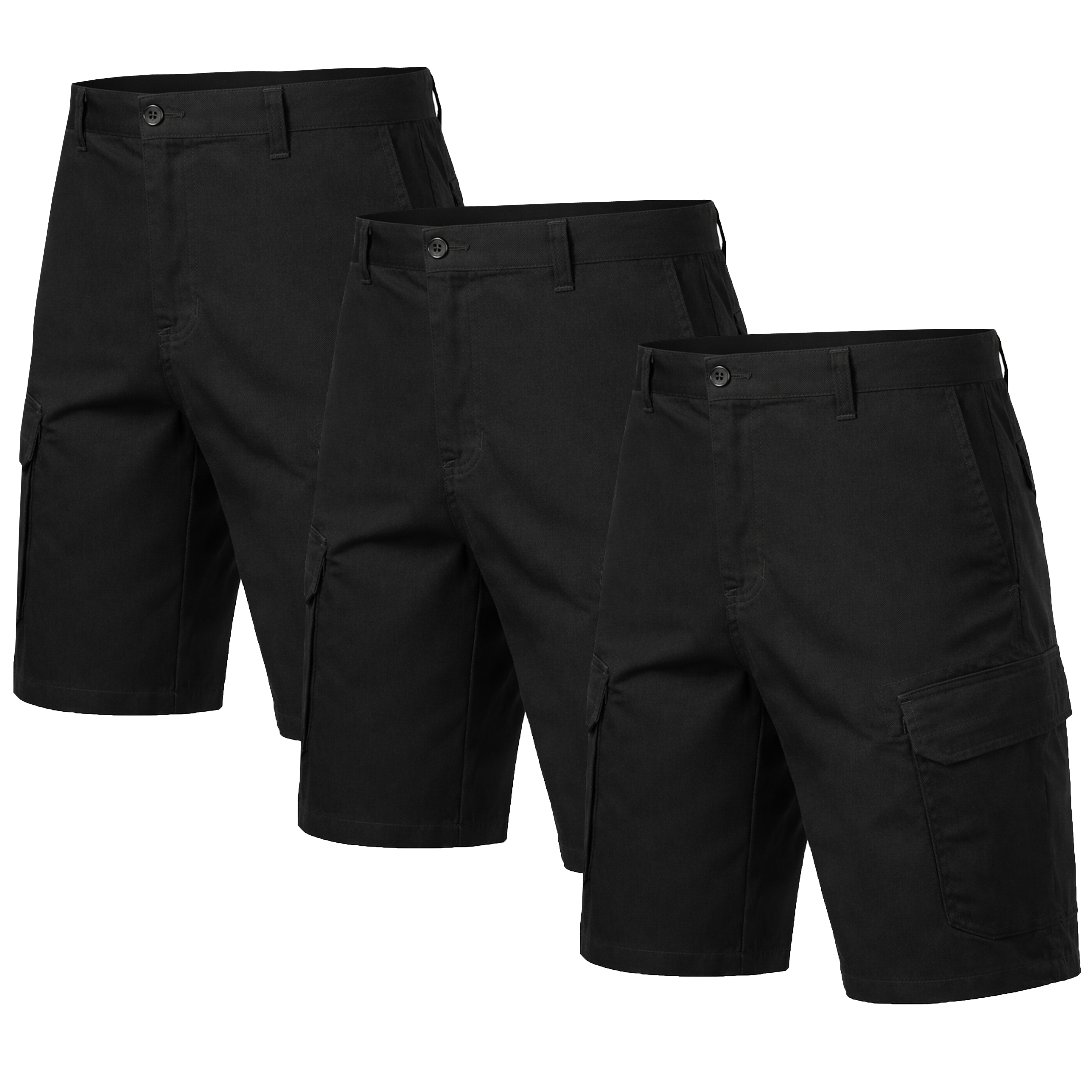 3Pk Mens Cotton Stretch Cargo Shorts - Gallery 14