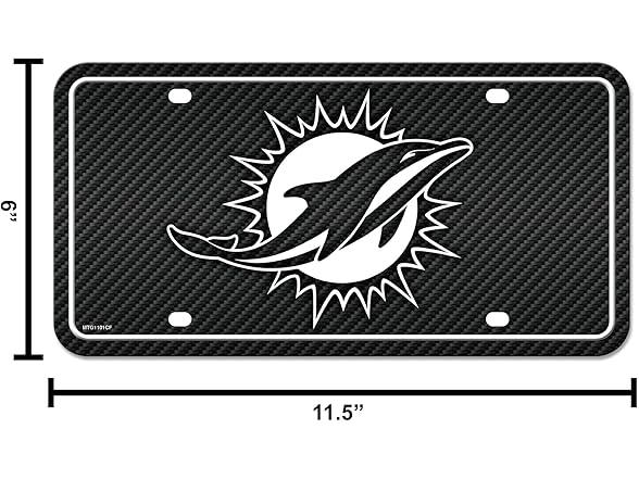 Miami Dolphins Carbon Fiber Auto Tag