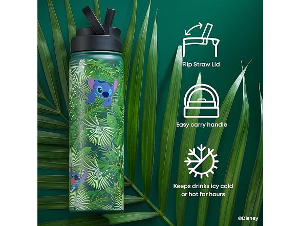 JoyJolt Disney Stitch-a-Boo Stainless Steel Water Bottle 