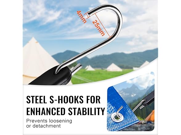 VEVOR 10 Piece Flat Bungee Cord