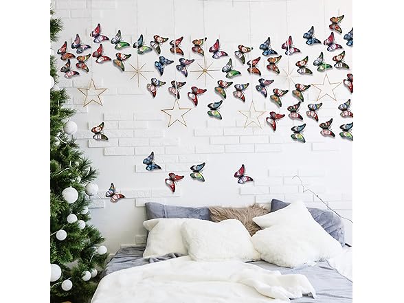 3D Christmas Butterfly Wall Decals