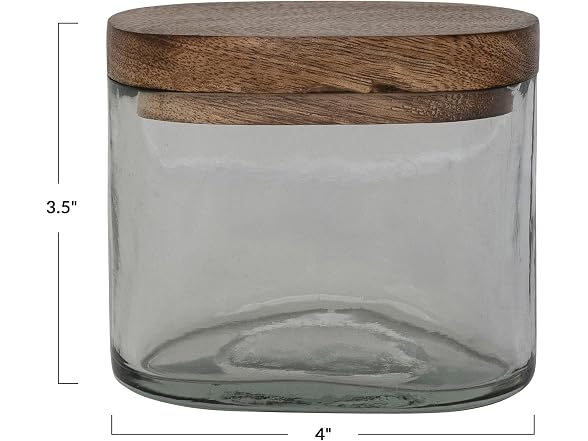 Creative Co-Op 1 Cup Hand-Blown Glass Jar 