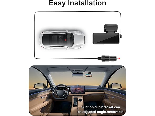 Estbuc 4K Dash Cam Front WiFi 64GB