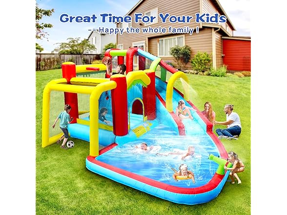 LKJYBG Inflatable Water Park with Blower