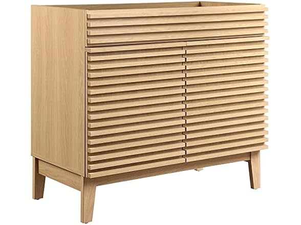 36 in. Render Bathroom Vanity Cabinet, Oak