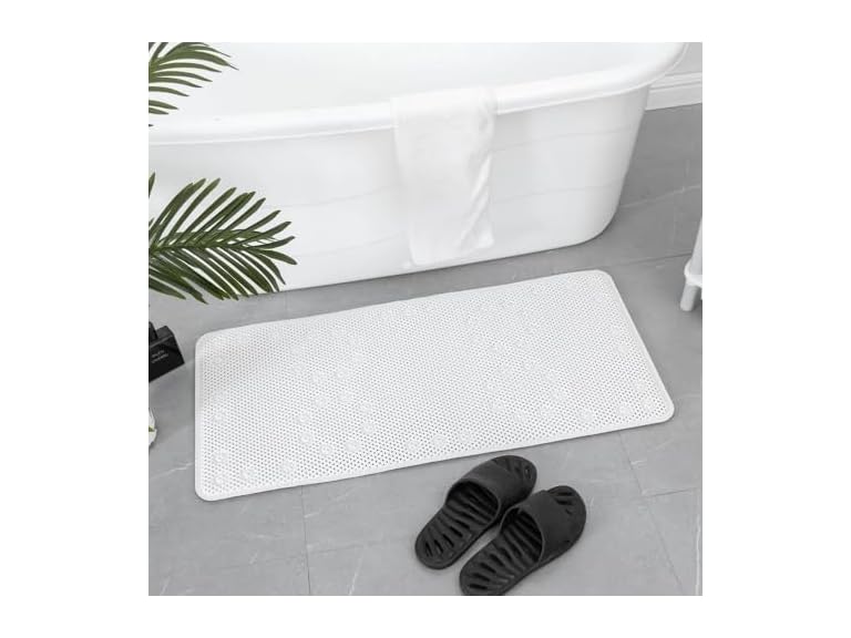 J&V Textiles 8562-WH 36 in. x 17 in. Non Skid Foam Bath Ma