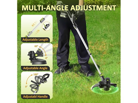 12" Cordless String Trimmer/Edger, 20V 2.0Ah Battery