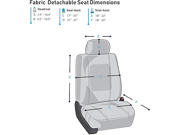 Front Cloth Seat Covers Black