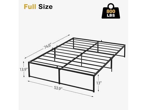 IDEALHOUSE 14" Full Size Metal Bed Frame