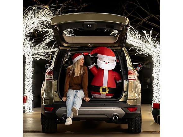 Zone Tech CR0001 Santa Blow-Up Décor for Cars Red