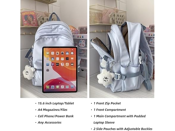 Kawaii Backpack with Cute Accessories