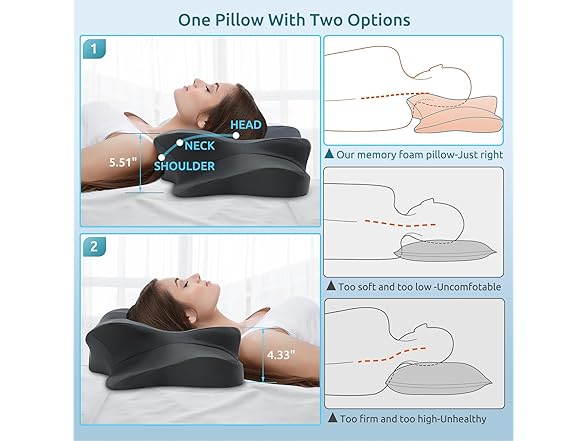DONAMA Cervical Pillow, Dark Grey