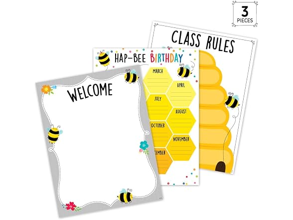 CTP Busy Bees Classroom Essentials 3-Chart Pack for Classroom