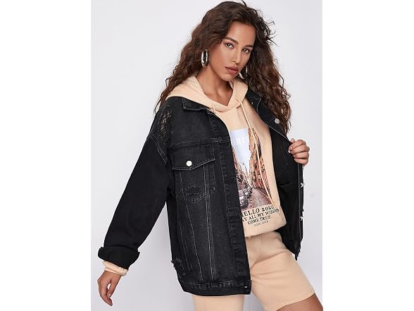 Floerns Women (M) Ripped Casual Long Sleeve Jacket